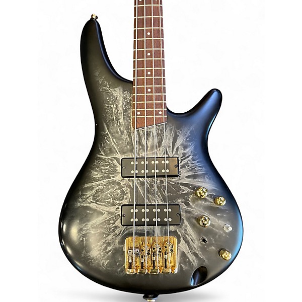 Used Ibanez SR300EDX Black Ice Frozen Matte Electric Bass Guitar