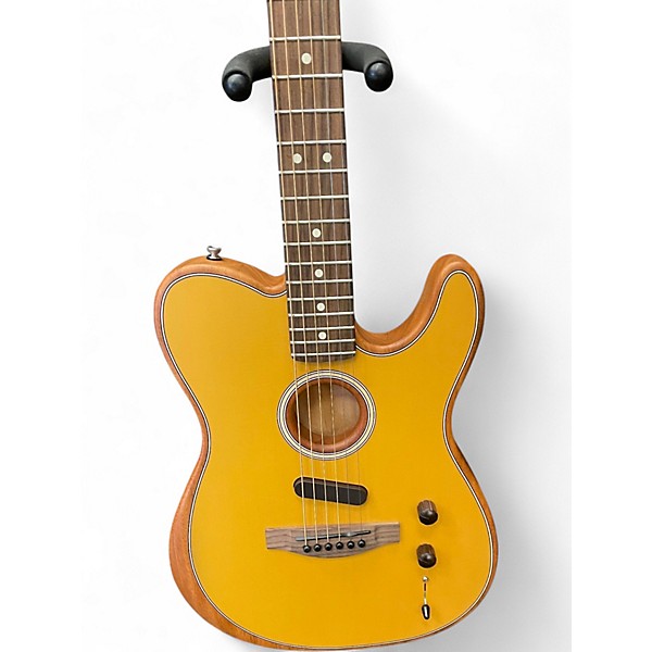 Used Fender American Acoustasonic Telecaster Natural Acoustic Electric Guitar