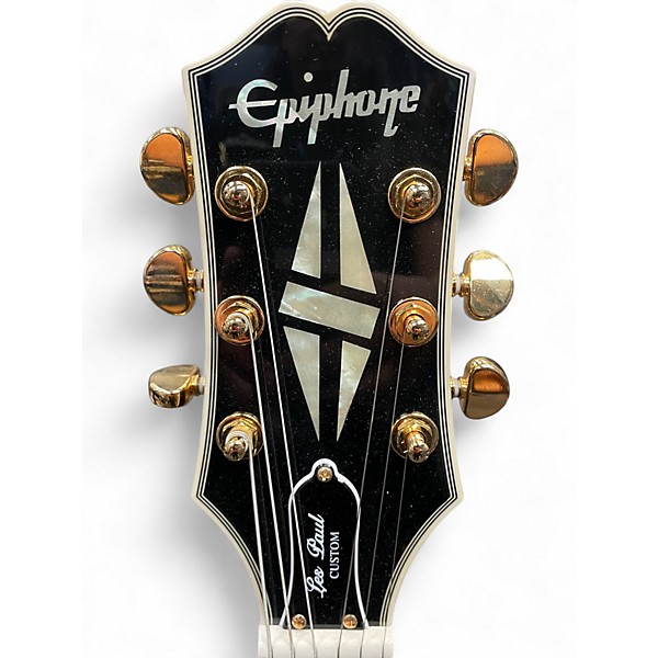 Used Epiphone Les Paul Custom Cream Solid Body Electric Guitar