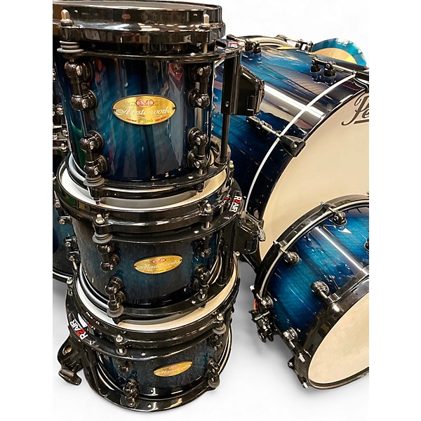 Used Pearl 7 Piece Masterworks Blue Burst Drum Kit
