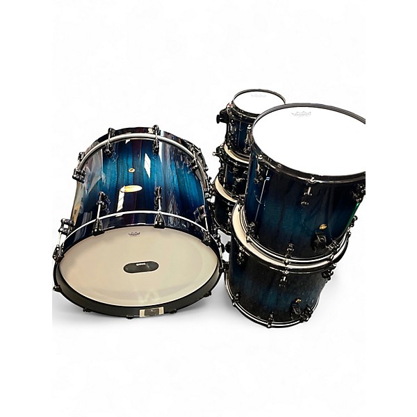 Used Pearl 7 Piece Masterworks Blue Burst Drum Kit