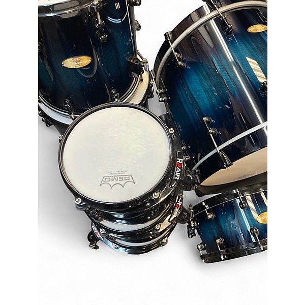 Used Pearl 7 Piece Masterworks Blue Burst Drum Kit