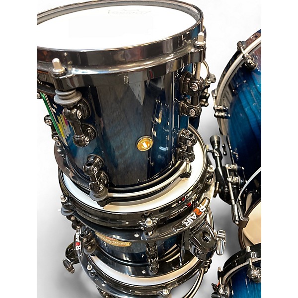 Used Pearl 7 Piece Masterworks Blue Burst Drum Kit