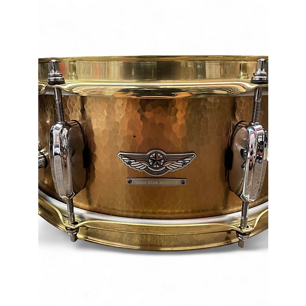 Used TAMA 5.5X14 TAR Reserve Hand Hammered Brass Snare Drum 14 x 5.5 in. BRASS GOLD Drum