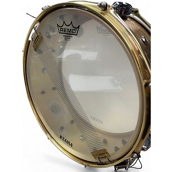 Used TAMA 5.5X14 TAR Reserve Hand Hammered Brass Snare Drum 14 x 5.5 in. BRASS GOLD Drum
