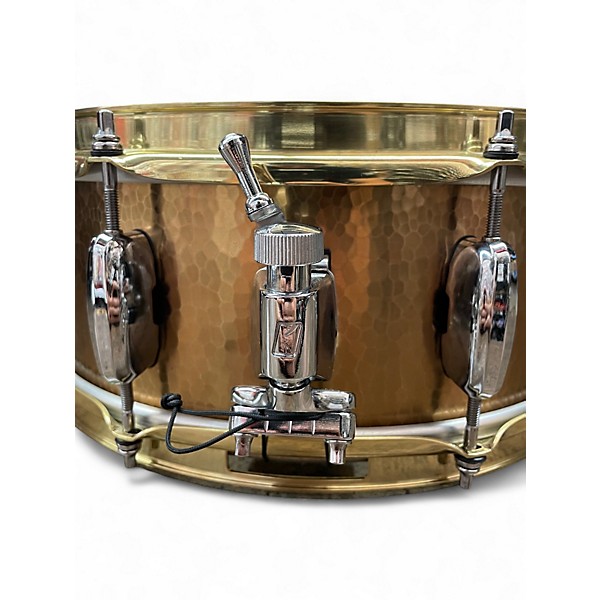 Used TAMA 5.5X14 TAR Reserve Hand Hammered Brass Snare Drum 14 x 5.5 in. BRASS GOLD Drum