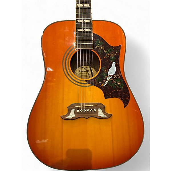 Used Epiphone Dove Pro Cherry Sunburst Acoustic Electric Guitar