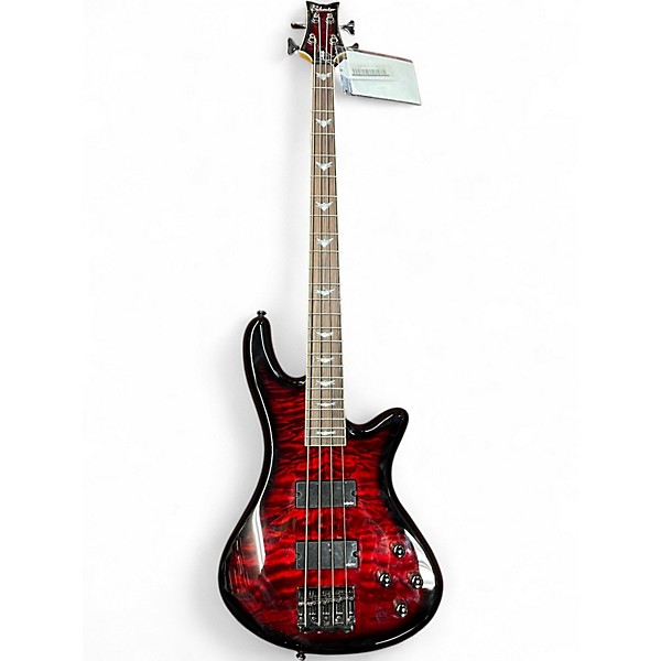 Used Schecter Guitar Research Stiletto Extreme 4 String Black Cherry Electric Bass Guitar