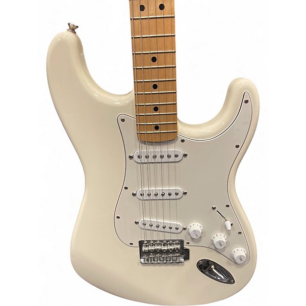 Used 2005 Fender Standard Stratocaster Olympic White Solid Body Electric Guitar