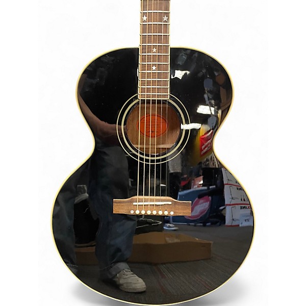 Used Epiphone IGC J-180 LS Black Acoustic Electric Guitar