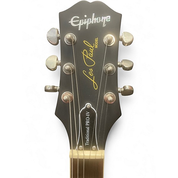 Used Epiphone Les Paul Traditional Pro IV Black Solid Body Electric Guitar