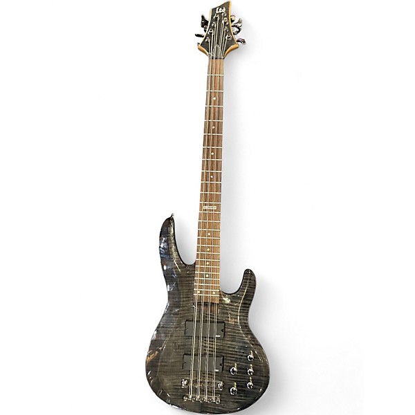 Used ESP LTD B208FM 8 String Trans Black Electric Bass Guitar