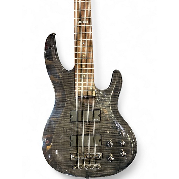 Used ESP LTD B208FM 8 String Trans Black Electric Bass Guitar