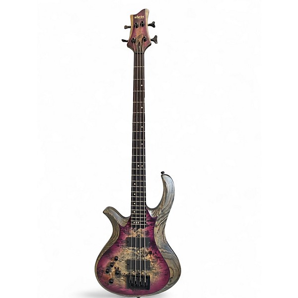 Used Schecter Guitar Research Riot 4 String Purple Electric Bass Guitar
