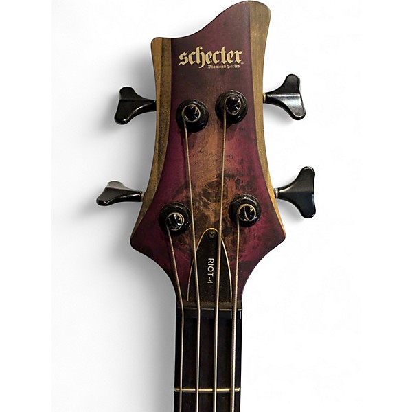 Used Schecter Guitar Research Riot 4 String Purple Electric Bass Guitar