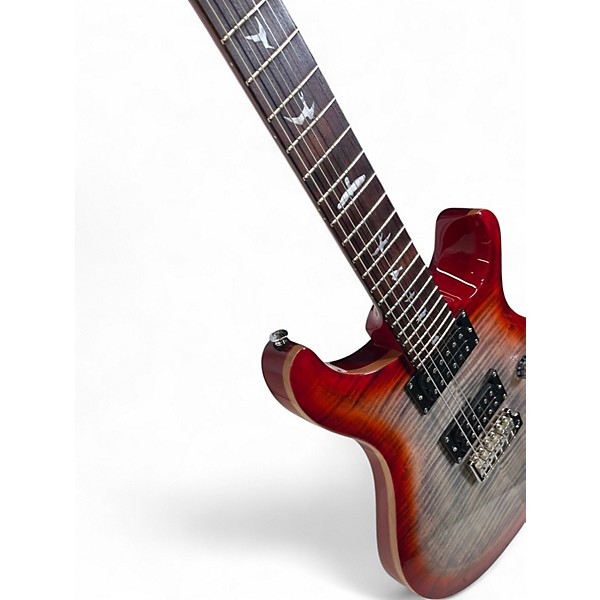 Used PRS SE Custom 24 charcoal burst red Solid Body Electric Guitar