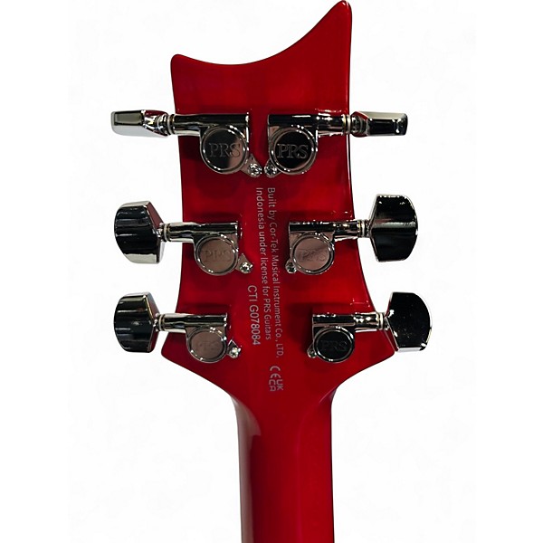 Used PRS SE Custom 24 charcoal burst red Solid Body Electric Guitar