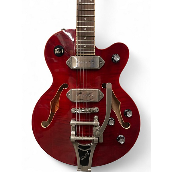 Used Epiphone Wildkat with Bigsby Wine Red Hollow Body Electric Guitar