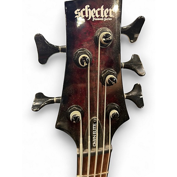 Used Schecter Guitar Research OMEN ELITE BLACK CHERRY BURST Electric Bass Guitar