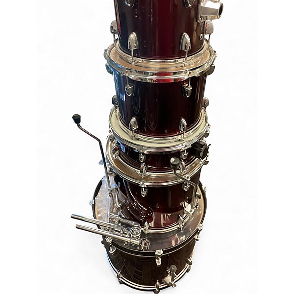 Used Sound Percussion Labs 5 Piece Drumset Wine Red Drum Kit