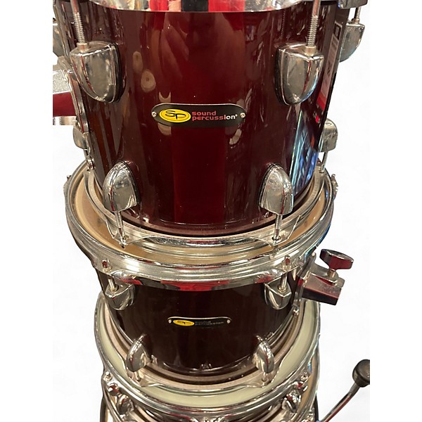 Used Sound Percussion Labs 5 Piece Drumset Wine Red Drum Kit