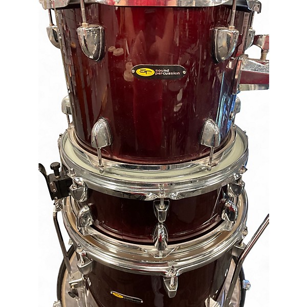 Used Sound Percussion Labs 5 Piece Drumset Wine Red Drum Kit