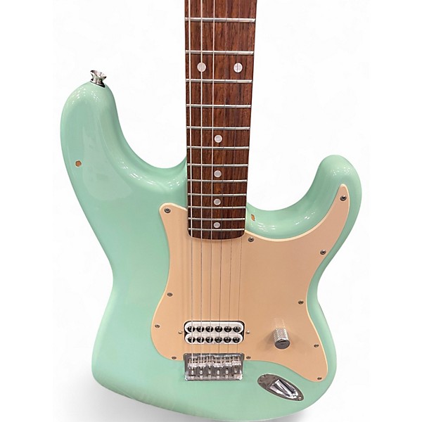 Used Squier Tom Delonge Signature Stratocaster Seafoam Green Solid Body Electric Guitar