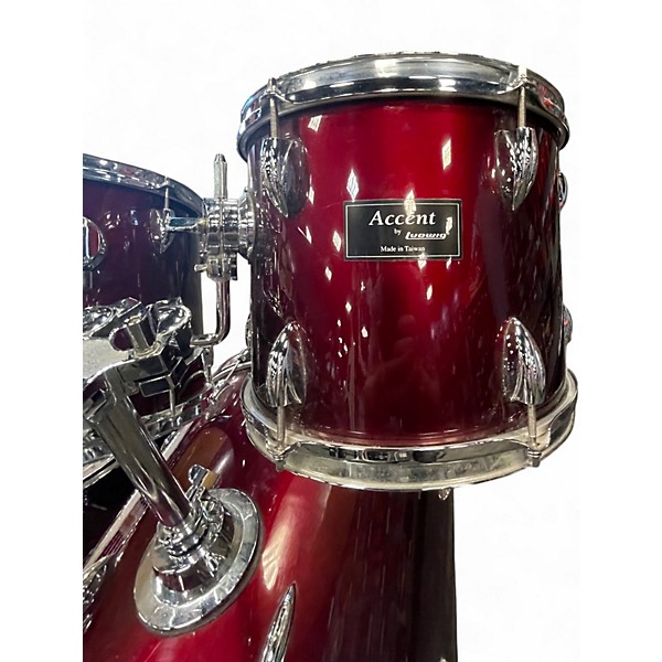 Used Ludwig 4 Piece Accent Wine Red Drum Kit