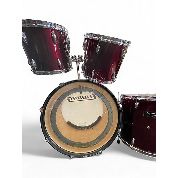 Used Ludwig 4 Piece Accent Wine Red Drum Kit