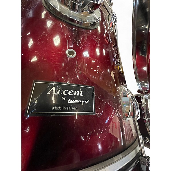 Used Ludwig 4 Piece Accent Wine Red Drum Kit