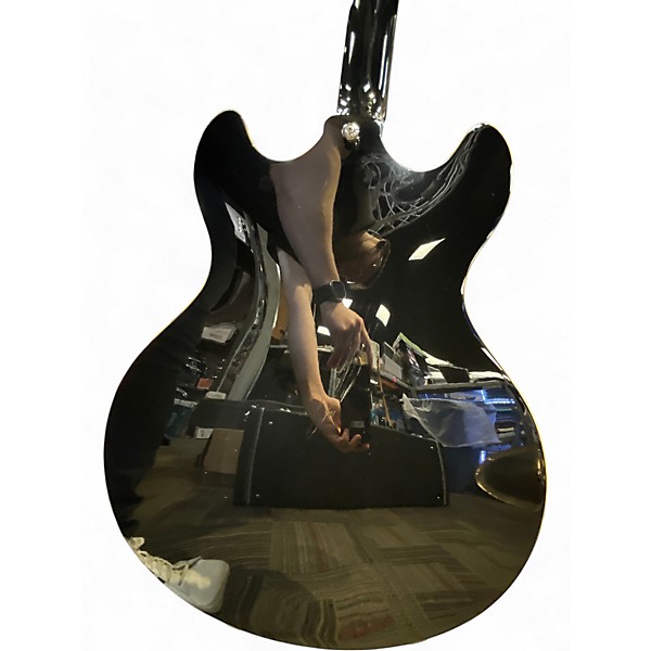 Used D'Angelico Premier Series DC Black Hollow Body Electric Guitar