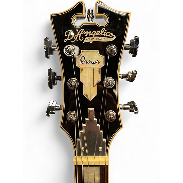Used D'Angelico Premier Series DC Black Hollow Body Electric Guitar