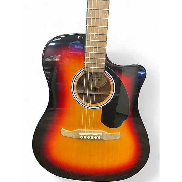 Used Fender fa125 2 Tone Sunburst Acoustic Electric Guitar