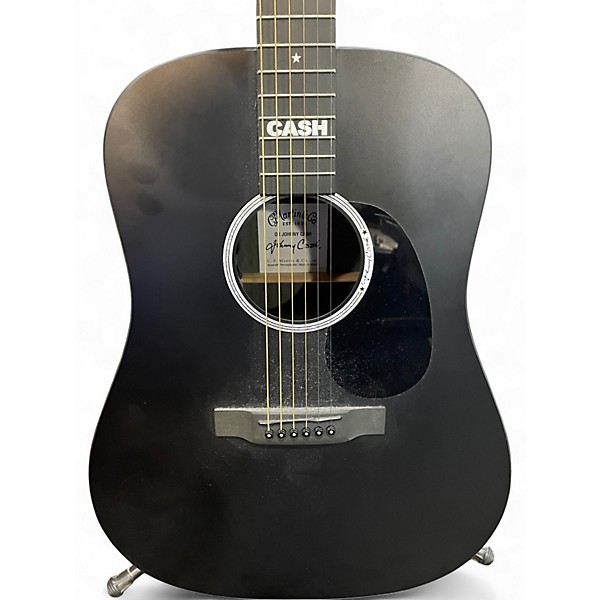 Used Martin DX JOHNNY CASH Black Acoustic Electric Guitar