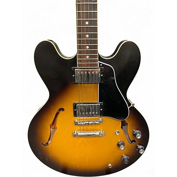 Used Gibson ES335 Satin 2 Color Sunburst Hollow Body Electric Guitar