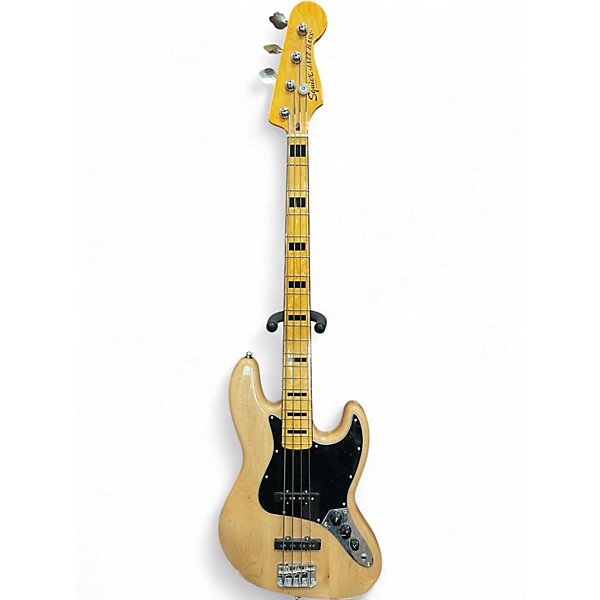 Used Squier Jazz Bass Deluxe Natural Electric Bass Guitar