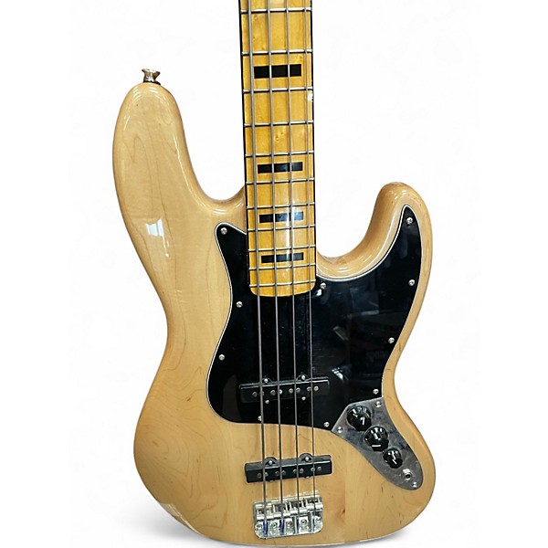 Used Squier Jazz Bass Deluxe Natural Electric Bass Guitar
