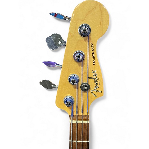 Used Fender American Standard Precision Bass 3 Tone Sunburst Electric Bass Guitar