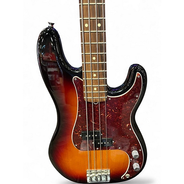 Used Fender American Standard Precision Bass 3 Tone Sunburst Electric Bass Guitar