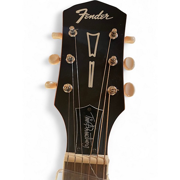 Used Fender Tim Armstrong Hellcat Left Handed Dark Brown Acoustic Electric Guitar