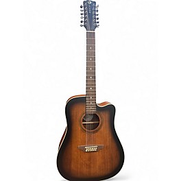 Used Luna ART V DCE 12 2 Tone Sunburst 12 String Acoustic Guitar