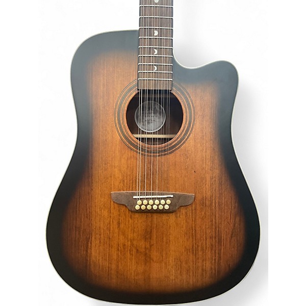 Used Luna ART V DCE 12 2 Tone Sunburst 12 String Acoustic Guitar