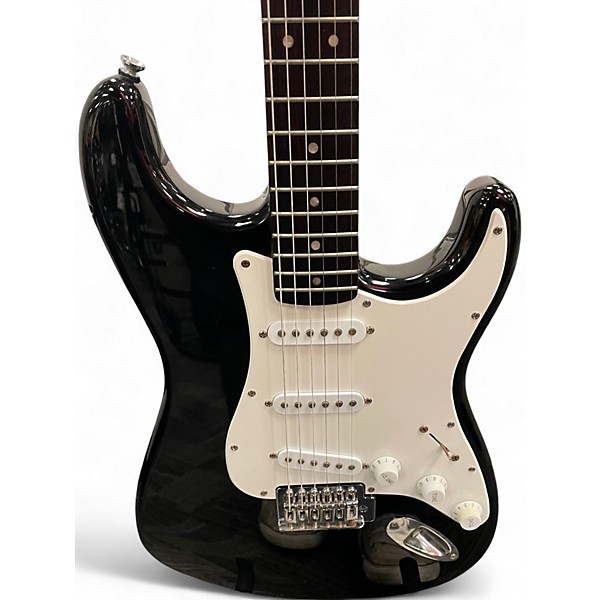 Used Squier  STRATOCASTER Black Solid Body Electric Guitar