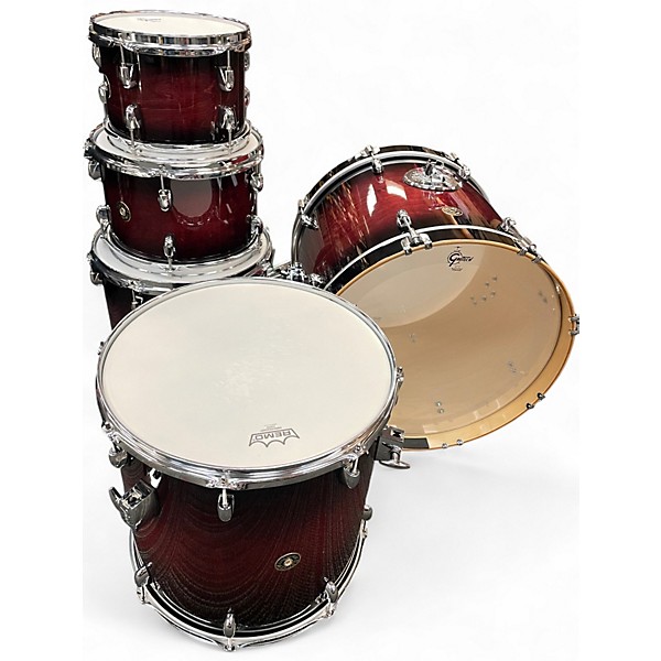 Used Gretsch Drums 5 Piece Catalina Maple Dark Cherry Burst Drum Kit