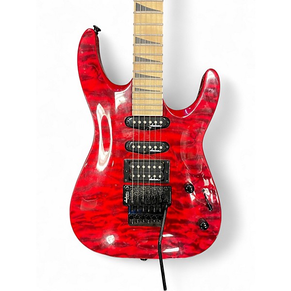 Used Jackson JS34Q Dinky TRANS RED Solid Body Electric Guitar
