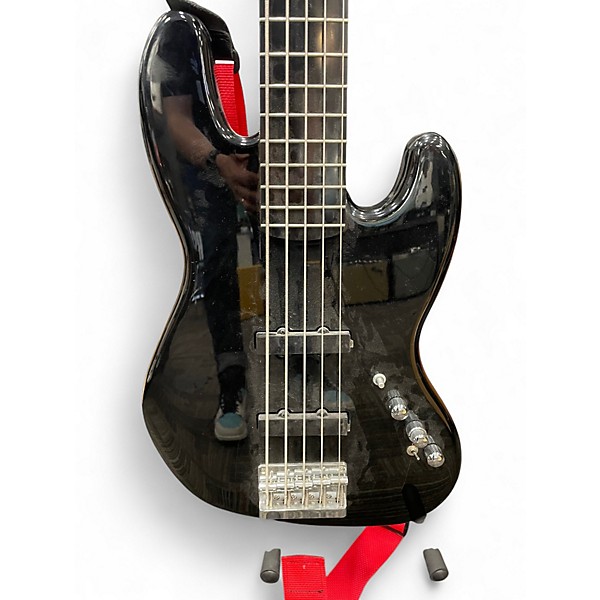 Used Squier JAZZ 5 STRING BLACK Electric Bass Guitar