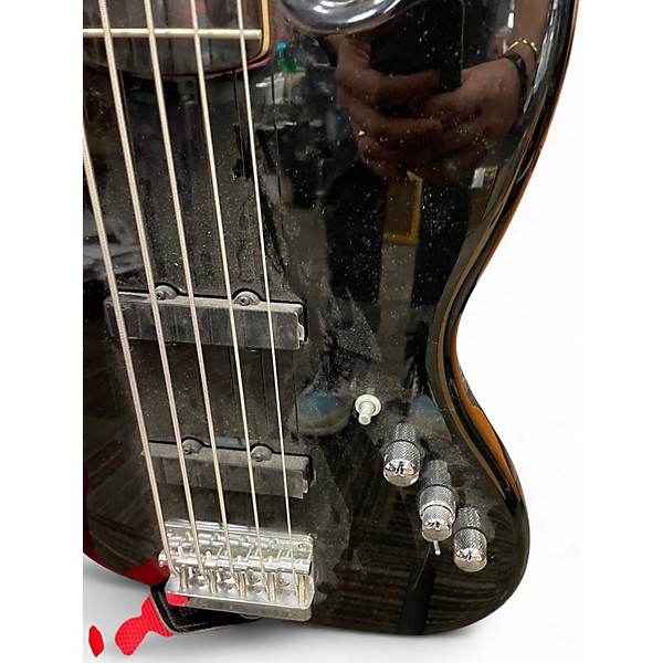 Used Squier JAZZ 5 STRING BLACK Electric Bass Guitar