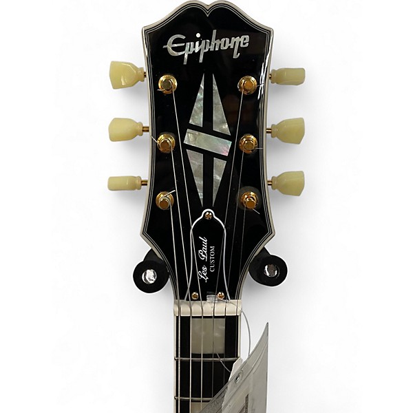 Used 2023 Epiphone Les Paul custom p90 Black and Gold Solid Body Electric Guitar