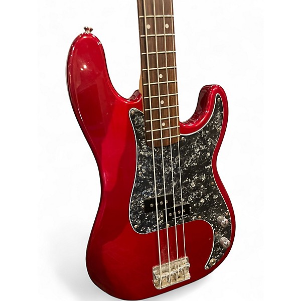 Used 2005 Squier Affinity Precision Bass Candy Apple Red Electric Bass Guitar