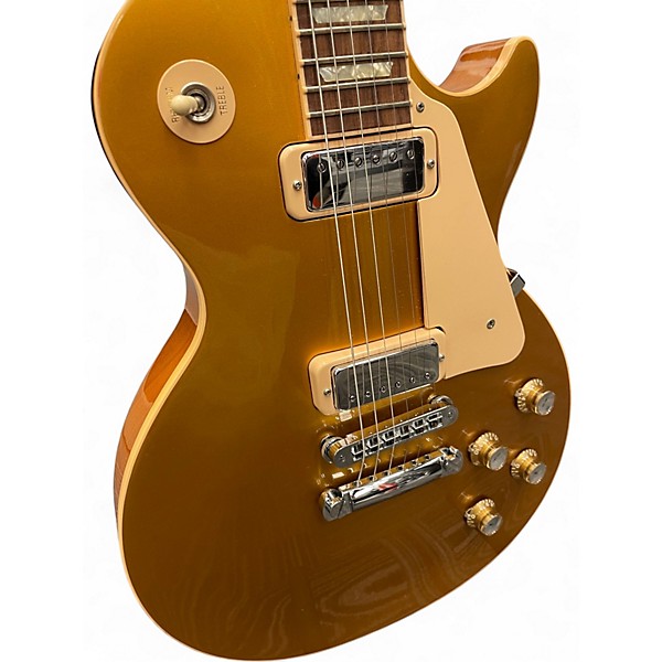 Used Gibson Les Paul Deluxe Gold Top Solid Body Electric Guitar